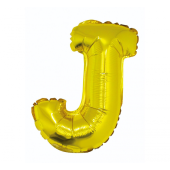 Folija balons &quot;Burts J&quot; , zelts, 35 cm