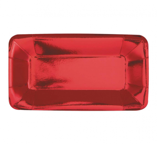 Paper plates, red, size 23 x 13 cm, 8 pcs Paper plates, red, size 23 x 13 cm, 8 pcs