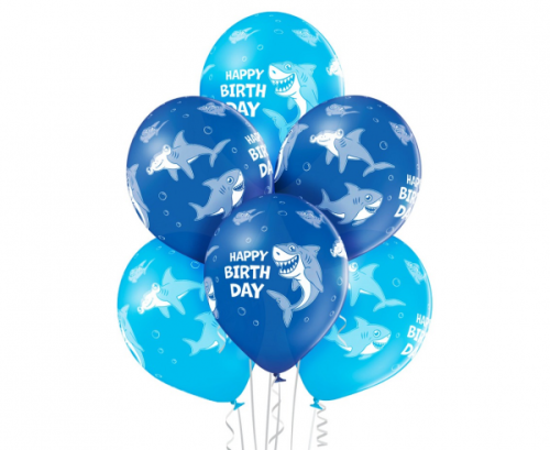 D11 balloons Birthday Sharks / 6 pcs.