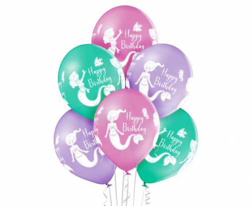D11 balloons Birthday mermaid, 6 pcs.