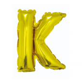Folija balons &quot;Burts K&quot; , zelts, 35 cm
