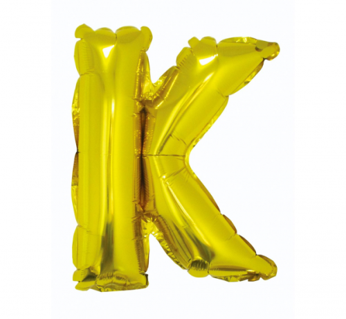 Folija balons &quot;Burts K&quot; , zelts, 35 cm