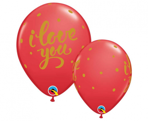 QL balons 11" ar apdruku I Love you, sarkans / 25 gab. QL balons 11" ar apdruku I Love you, sarkans / 25 gab.