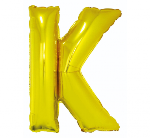 Folija balons "Burts K" , zelts, 85 cm Folija balons "Burts K" , zelts, 85 cm