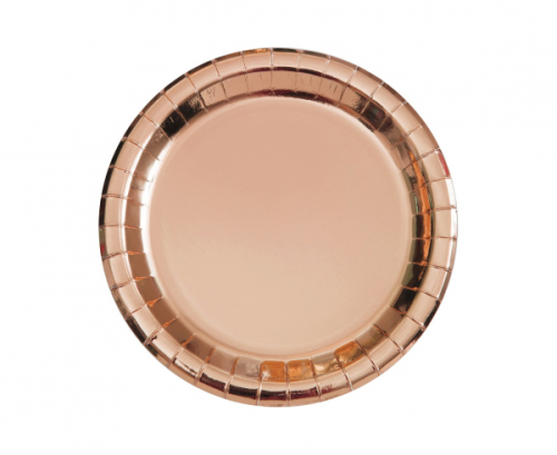 Paper plates, rose-gold, 18 cm, 8 pcs Paper plates, rose-gold, 18 cm, 8 pcs