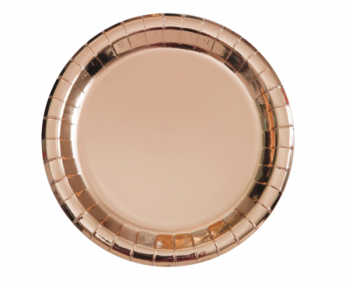 Paper plates, rose gold, 23 cm, 8 pcs Paper plates, rose gold, 23 cm, 8 pcs