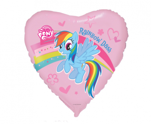 Folija balons 18&quot; FX Pony ar varavīksni, iepakots