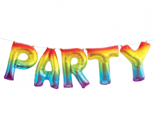 Rainbow banner Party, letter banner, 35 cm