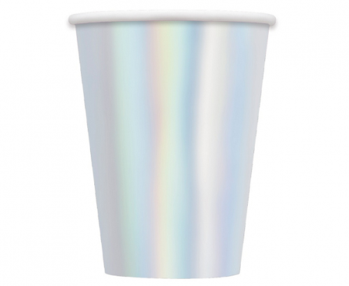 Paper cups, iridescent, 8 pcs.