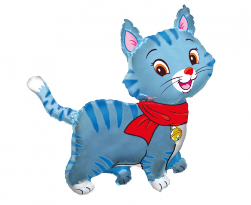 Folijas balons 24" FX Pretty Cat, zils, iepakots