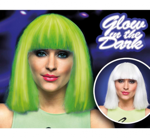 Wig shining in the dark, green Wig shining in the dark, green