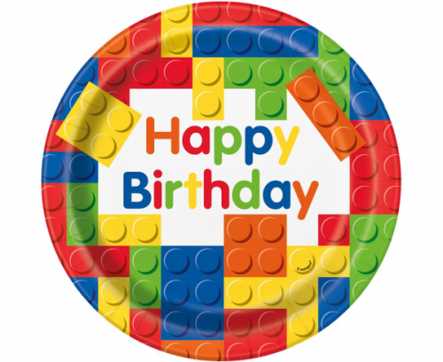 Paper plates Building Blocks, 23 cm, 8 pcs.