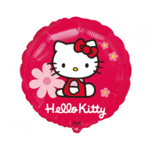 Folija balons 18&quot; FX Hello Kitty ar ziedu (RND), iepakots