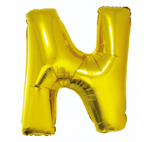 Folija balons "Burts N" , zelts, 85 cm Folija balons "Burts N" , zelts, 85 cm