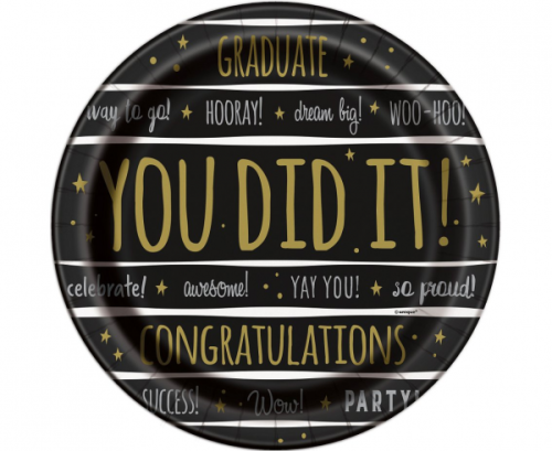 Paper plates Graduation, 23 cm, 8 pcs.