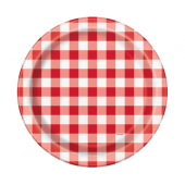 Paper plates   Red Gingham, 23 cm, 8 pcs