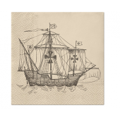 Paper napkins PAW, Sailing Ship Design, 33 x 33 cm / 20 pcs.