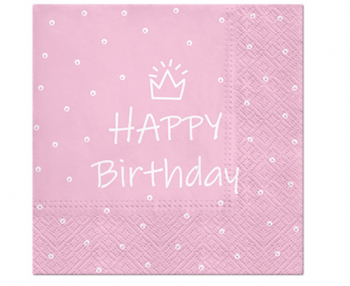 Paper napkins PAW Special Day Design (light pink), 33 x 33 cm / 20 pcs.