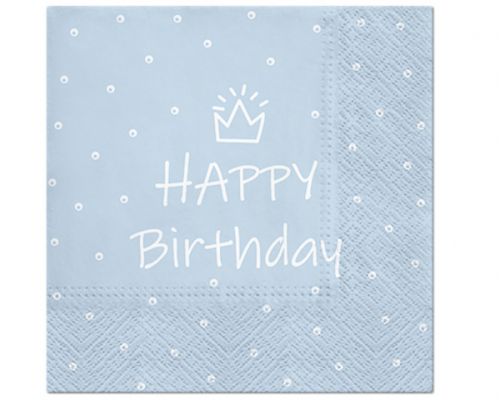 Paper napkins PAW, Special Day Design (light blue), 33 x 33 cm / 20 pcs.
