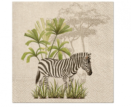 Paper napkins PAW We Care Zebra Design, 33 x 33 cm / 20 pcs.
