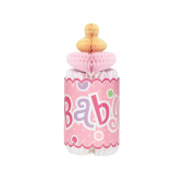 Honeycomb Baby Bootle, pink dots, height 35 cm