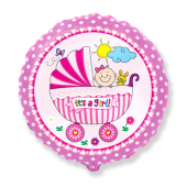 Воздушный шар из фольги 18 &quot;FX Girl&#39;s Pram, розовый, в упаковке
