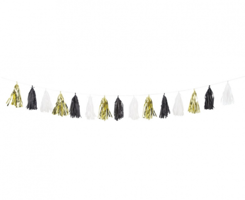 Garland Tassel (black,gold,white)