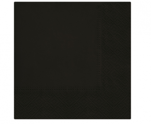 Paper napkins PAW, Black, solid colour, 33 x 33 cm / 20 pcs.