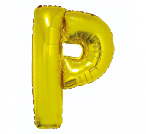 Folija balons "Burts P" , zelts, 85 cm Folija balons "Burts P" , zelts, 85 cm