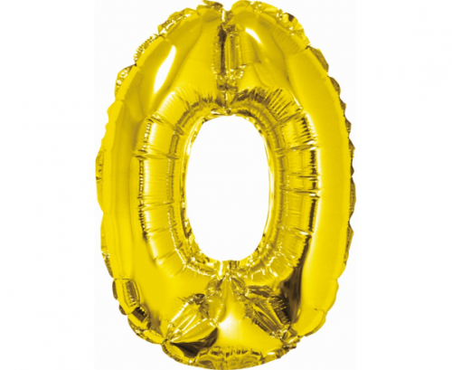 Folija balons &quot;Cipars 0&quot; , zelts, 35 cm