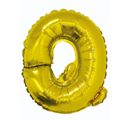 Folija balons "Burts Q" , zelts, 35 cm Folija balons "Burts Q" , zelts, 35 cm