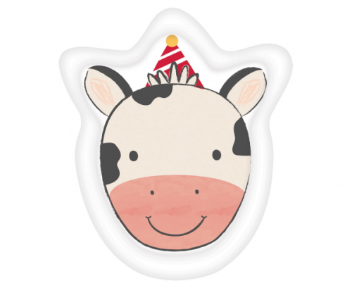8 Plates Cow Shaped Barnyard Birthday Paper 17.7 x 22.22 cm