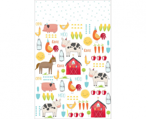 Tablecover Barnyard Birthday Plastic 137 x 243 cm