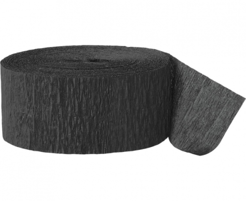 Ribbon with crepe paper, black, 2,4 m Ribbon with crepe paper, black, 2,4 m