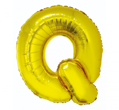 Folija balons &quot;Burts Q&quot; , zelts, 85 cm