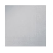 Paper napkins PAW, silver, solid colour, 33 x 33 cm / 20 pcs.