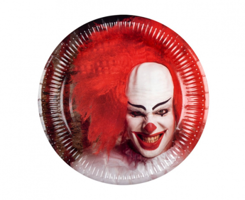 Paper plates Horror Clown, 23 cm, 6 pcs