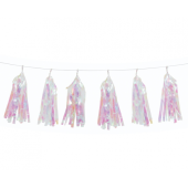 Garland tissue, iridescent white, 274 cm