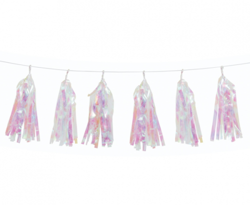 Garland tissue, iridescent white, 274 cm