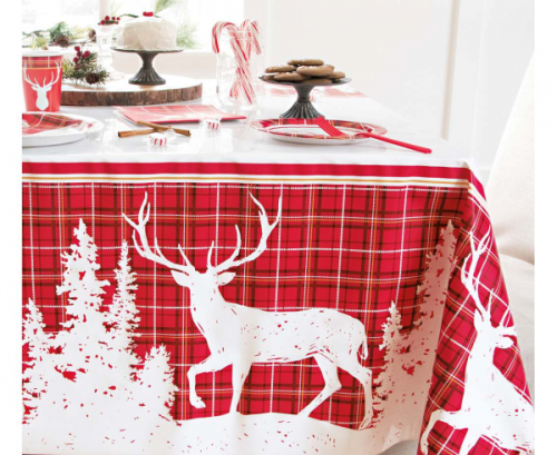 Plastic table cover Reindeer, 137x213 cm
