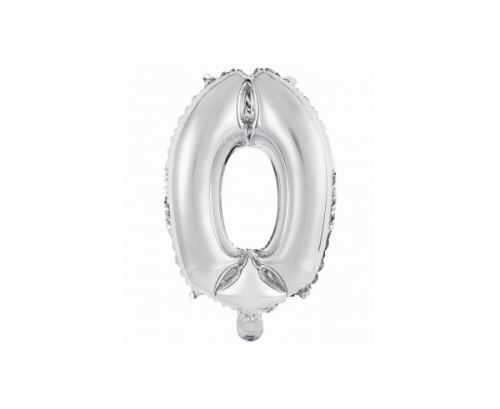 Foil balloons No 0, silver, 35 cm