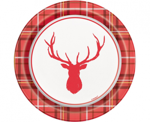 Paper plates Reindeer, 18 cm, 8 pcs