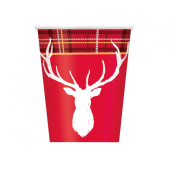 Paper cups Reindeer, 250 ml, 8 pcs
