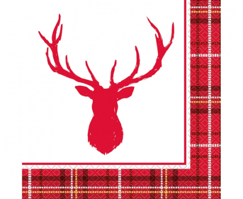 Paper napkins Reindeer, 33x33 cm, 16 pcs