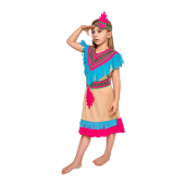 Pink Feather Indian Girl role-play set  (dress, belt, headband), size 110/120