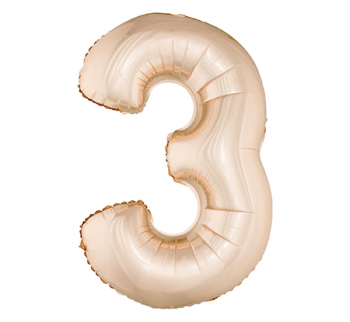 Foil balloon digit 3, rose-gold, 92 cm Foil balloon digit 3, rose-gold, 92 cm