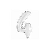 Foil balloon No 4, silver, 35 cm