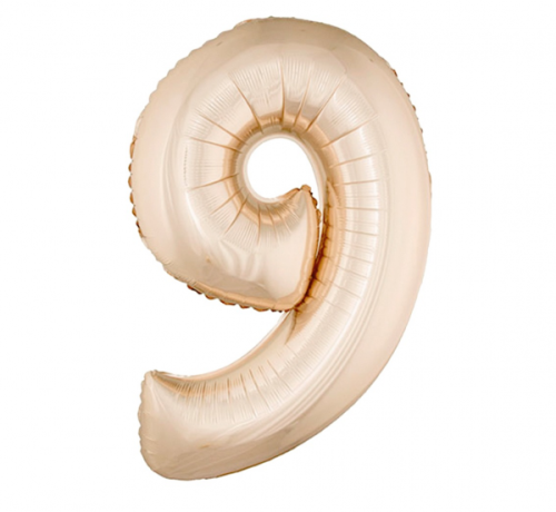Foil balloon digit 9, rose-gold, 92 cm Foil balloon digit 9, rose-gold, 92 cm