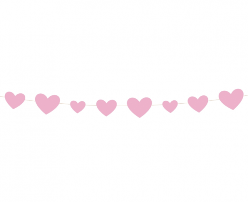 Garland Baby Shower, pink hearts