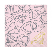 Paper napkins Bride to be, 33x33 cm, pink, 16 pcs